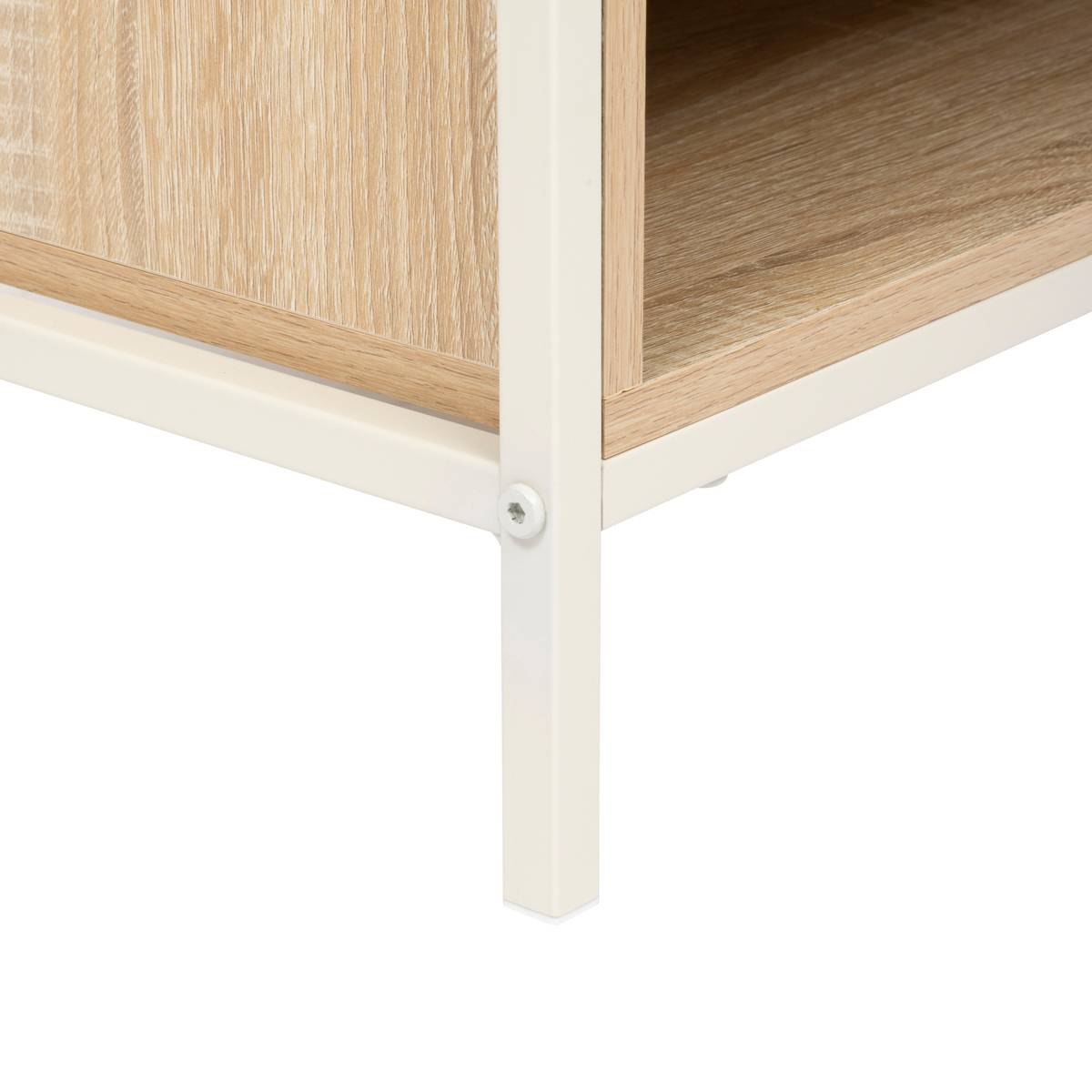 Chevet 1 tablette et 1 niche Curvy L. 40 x P. 30 x H. 50 cm beige