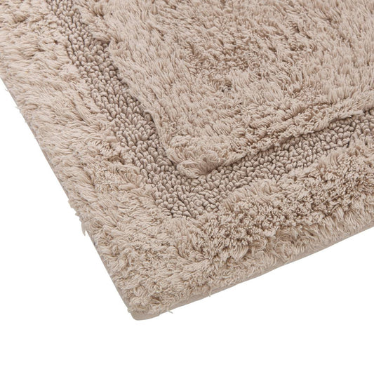 Tapis de salle de bain Fluffy Colorama 75 x 50 cm coton beige lin