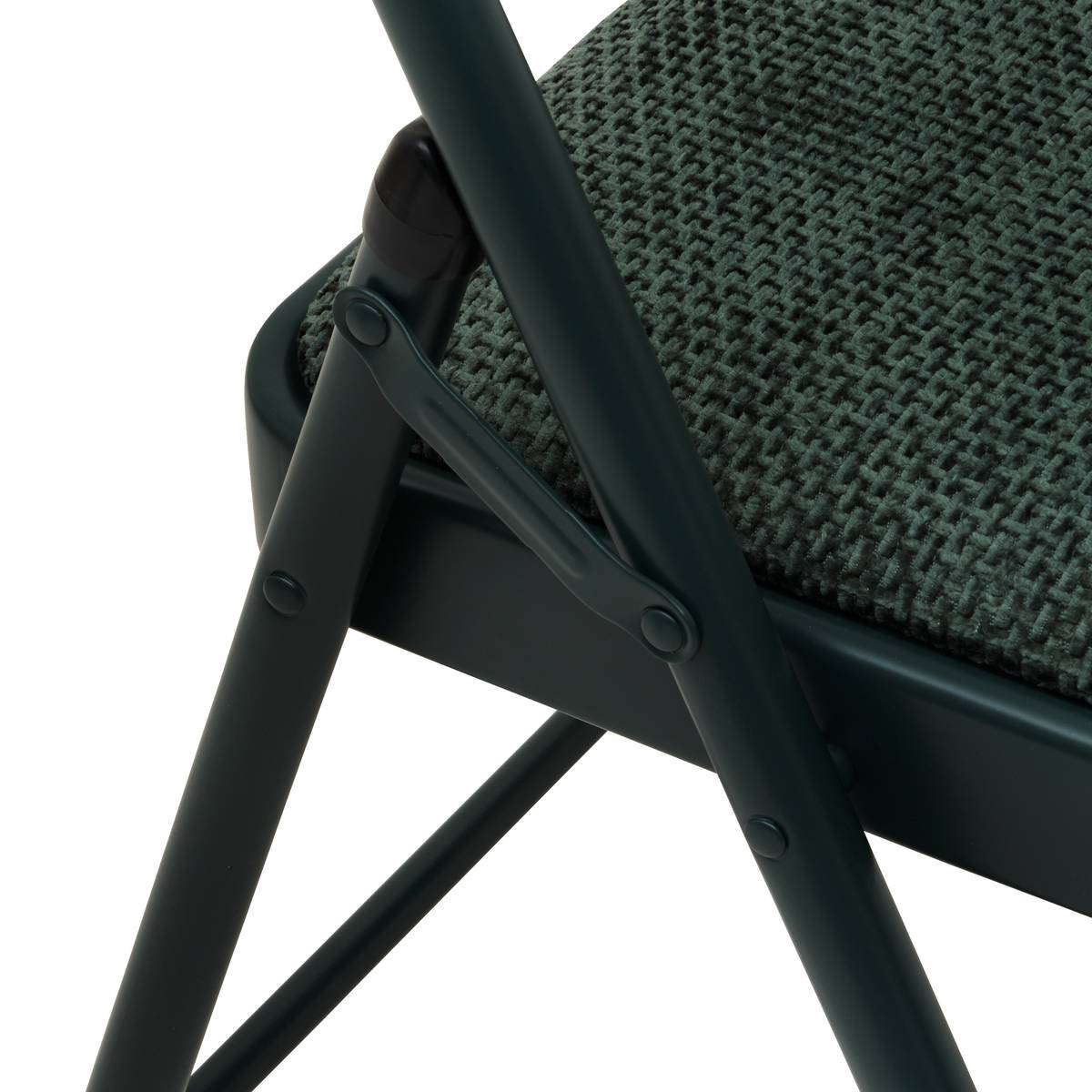 Chaise pliante Flexy + 46,5 x 46,5 x 79,5 cm métal et velours vert kaki
