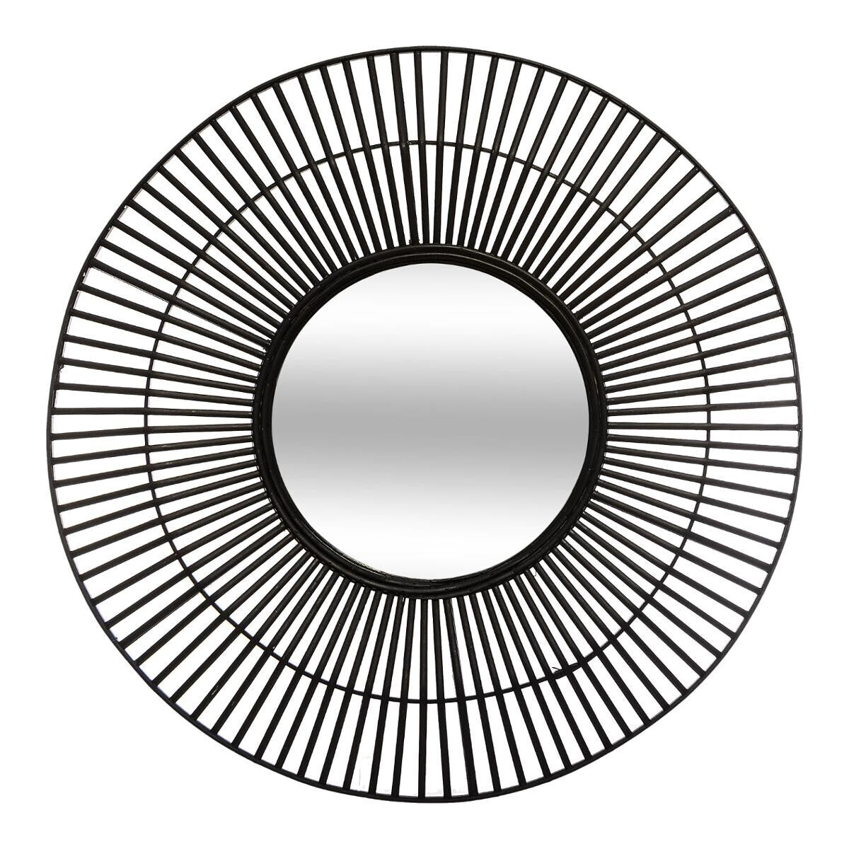 Miroir rond Leane bambou noir Ø 76 cm