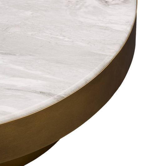 Table basse Barrel Ø 80 cm métal doré
