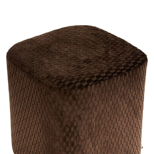 Pouf Selia 35 x 35 cm velours dévoré tonka