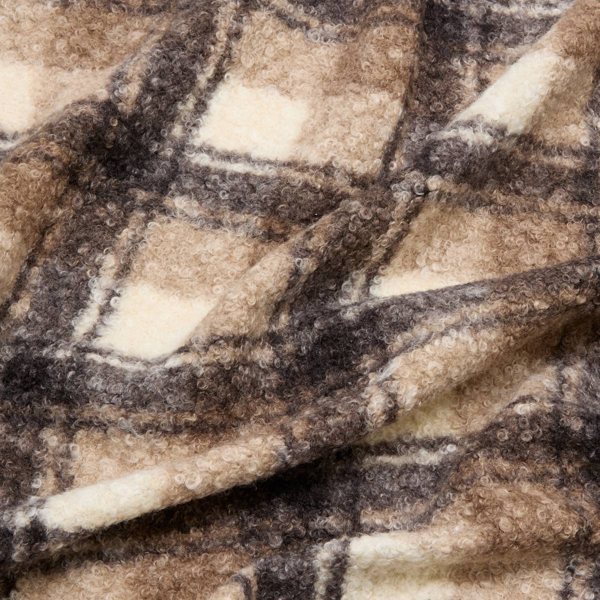 Plaid bouclette Automne 130 x 170 cm carreaux