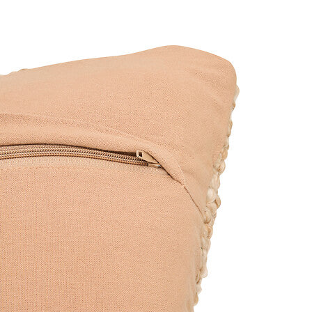 Coussin 45 x 45 cm polyester effet laine camel