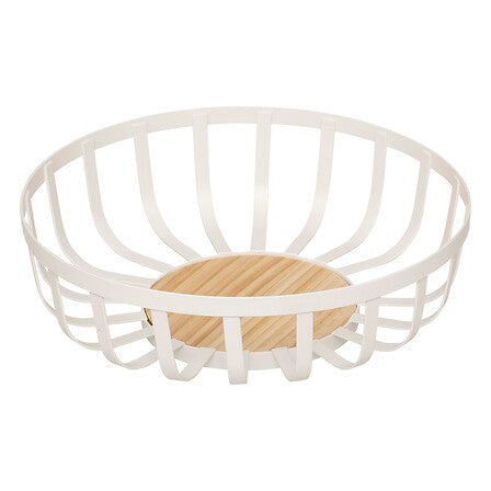 Corbeille à fruits métal D. 28 x H. 9 cm Balm blanc
