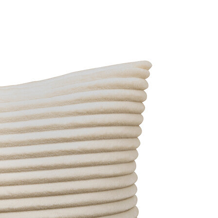 Coussin flanelle côtelé 38 x 38 cm ivoire