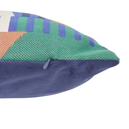 Coussin jacquard Flow 38 x 58 cm polyester bleu indigo