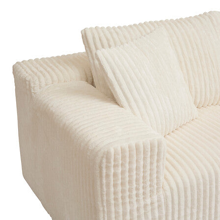 Canapé d’angle – Velours côtelé ivoire