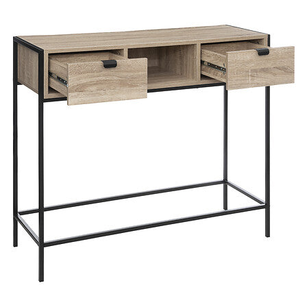 Console bois/acier 100x35x80 cm