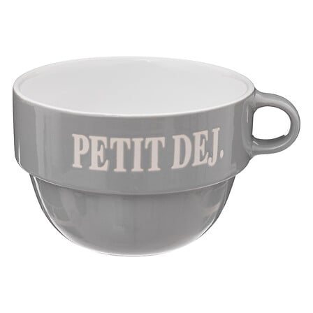 Bol déjeuner empilable 62 cl gris en grès