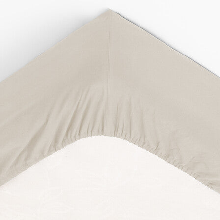Drap housse 160 x 200 cm coton lavé ivoire