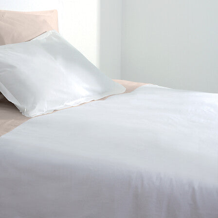 Housse de couette 1 personne 140 x 200 cm en coton blanc