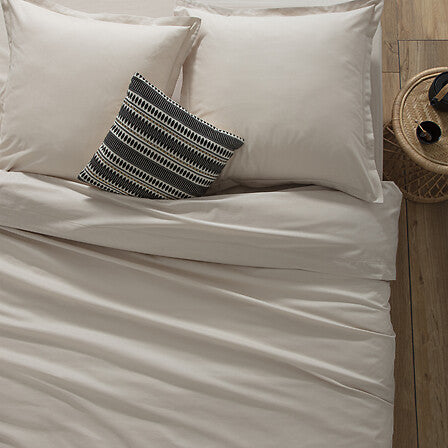 Housse de couette 2 personnes 240 x 220 cm en coton lin