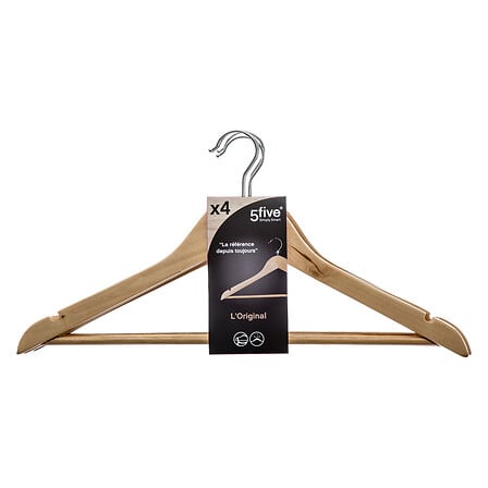 Lot de 4 cintres bois d’eucalyptus