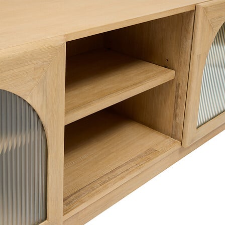 Meuble TV 2 portes et 1 étagère Lousada L. 160 x P. 40 x H. 55 cm