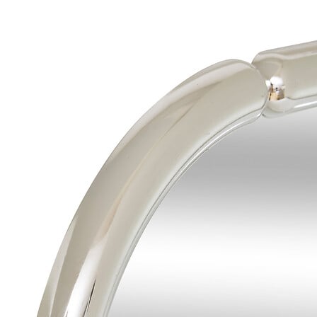 Miroir ovale haut 55 cm plastique argent