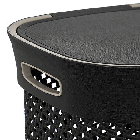 Coffre à linge 60 l gris noir