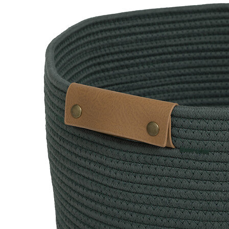 Panier à linge en corde tressée 80 l vert ficus