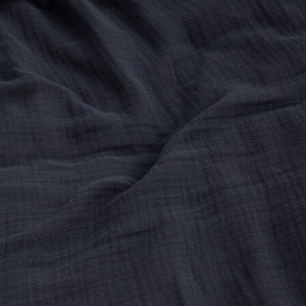 Parure de lit 240 x 220 cm double gaze de coton bleu