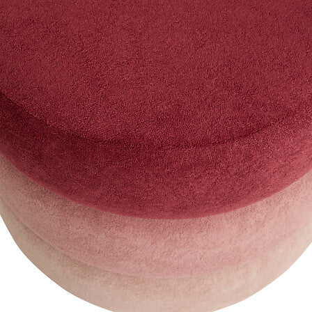 Pouf rond dégradé de rose et rouge