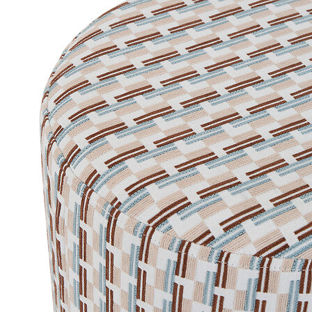 Pouf chenille D. 35 x H. 38 cm beige