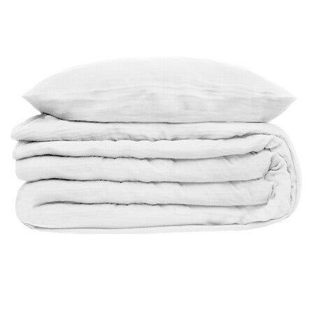 Parure de lit 260 x 240 cm double gaze de coton blanc