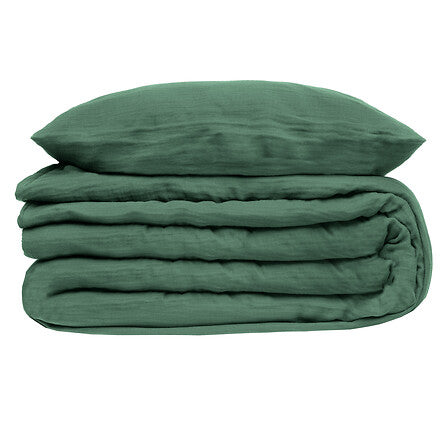 Parure de lit 260 x 240 cm double gaze de coton céladon