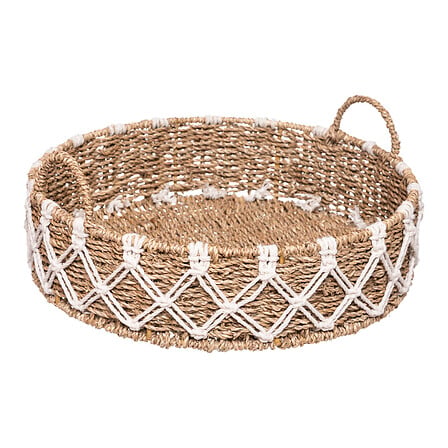 Plateau macramé naturel en roseau