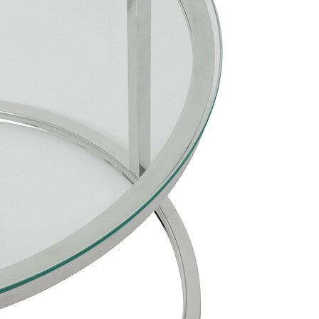 Lot de 2 tables basses Kneo verre et inox