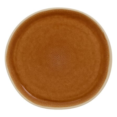 Assiette plate en céramique ocre
