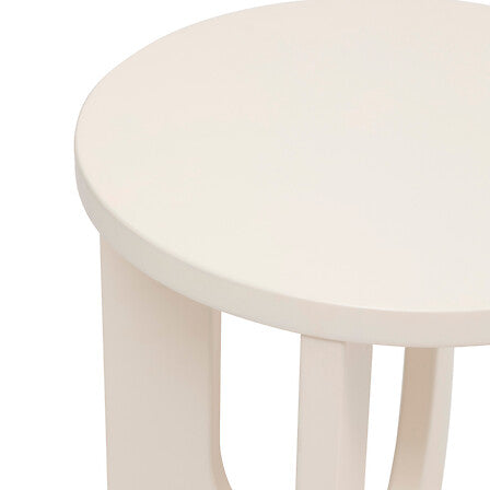 Table café Bloom diam 40 cm ivoire
