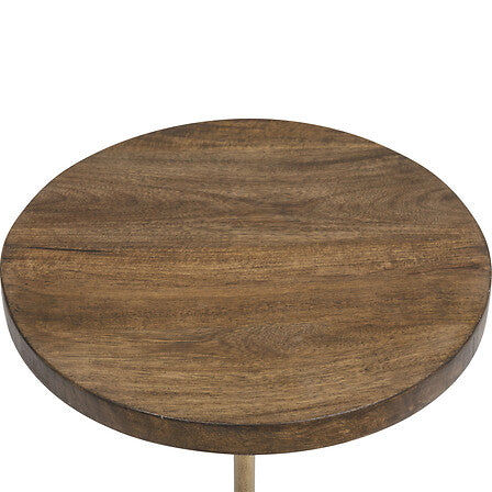 Table café Neith bois plateau marbre beige