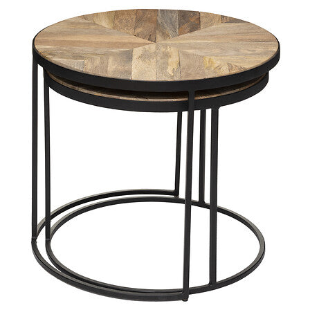Lot de 2 tables café gigognes Basile bois