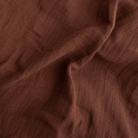Parure de lit Flora 240 x 220 cm double gaze de coton marron