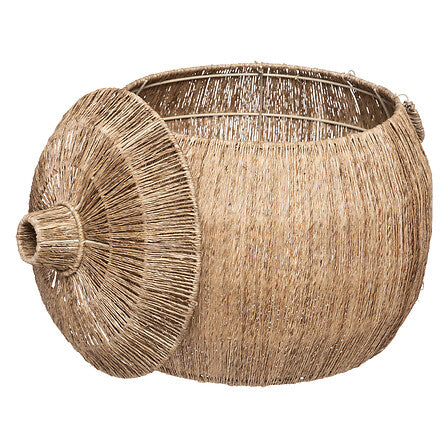 Lot de 2 paniers jute naturel