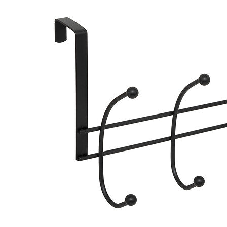 Patère de porte 10 têtes métal noir