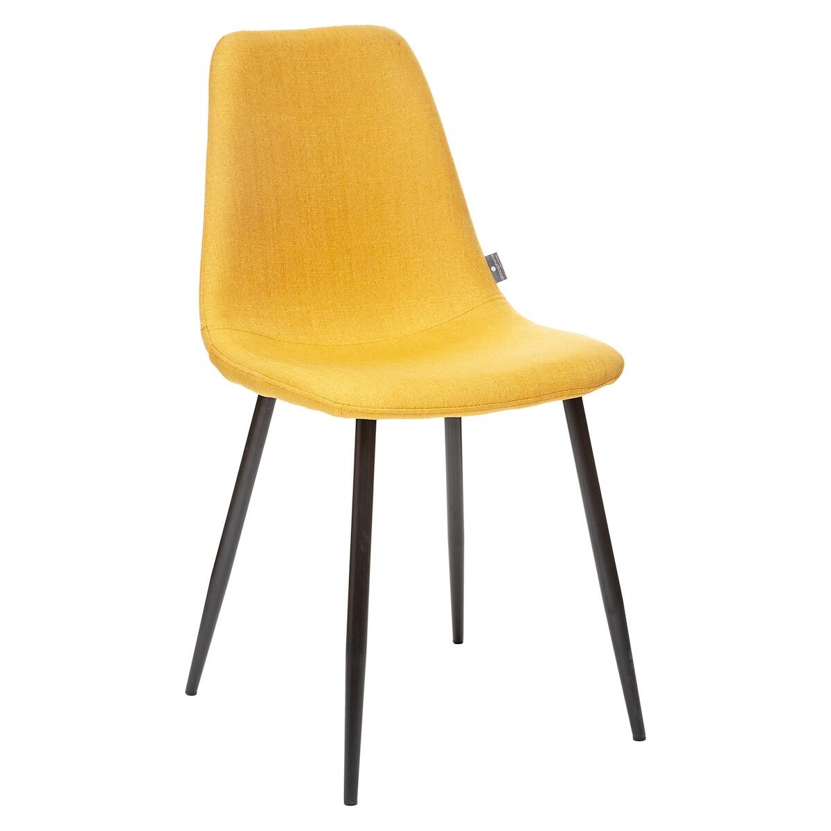 Chaise Tyka tissu jaune pieds métal noir