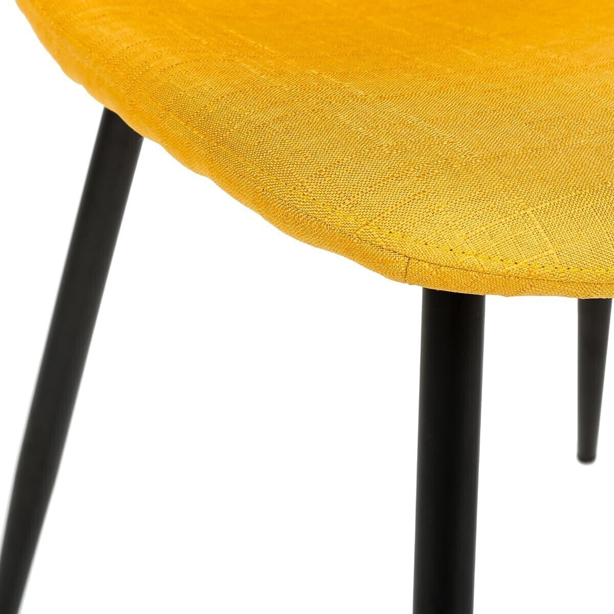 Chaise Tyka tissu jaune pieds métal noir