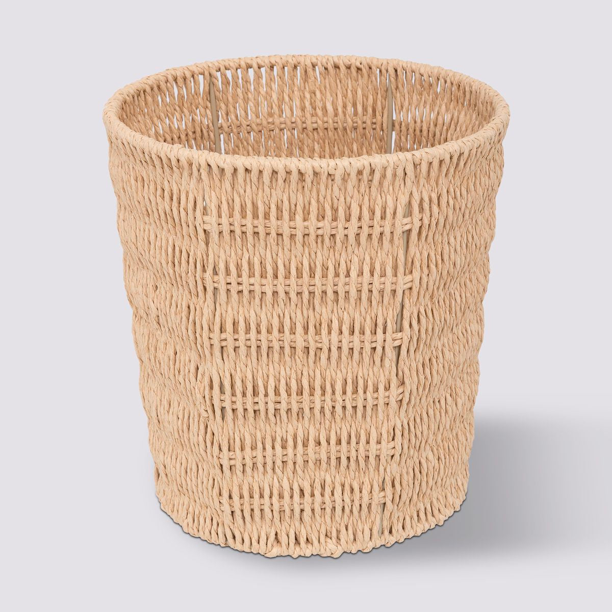 Corbeille à papier pour bureau Kord en papier tressé