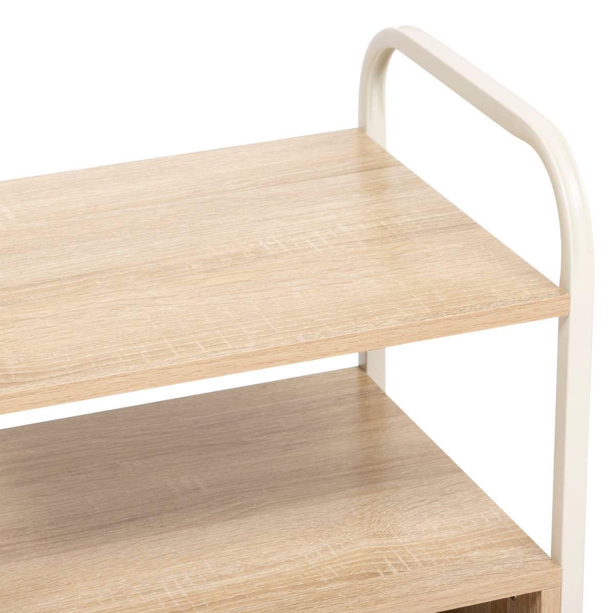 Chevet 1 tablette et 1 niche Curvy L. 40 x P. 30 x H. 50 cm beige