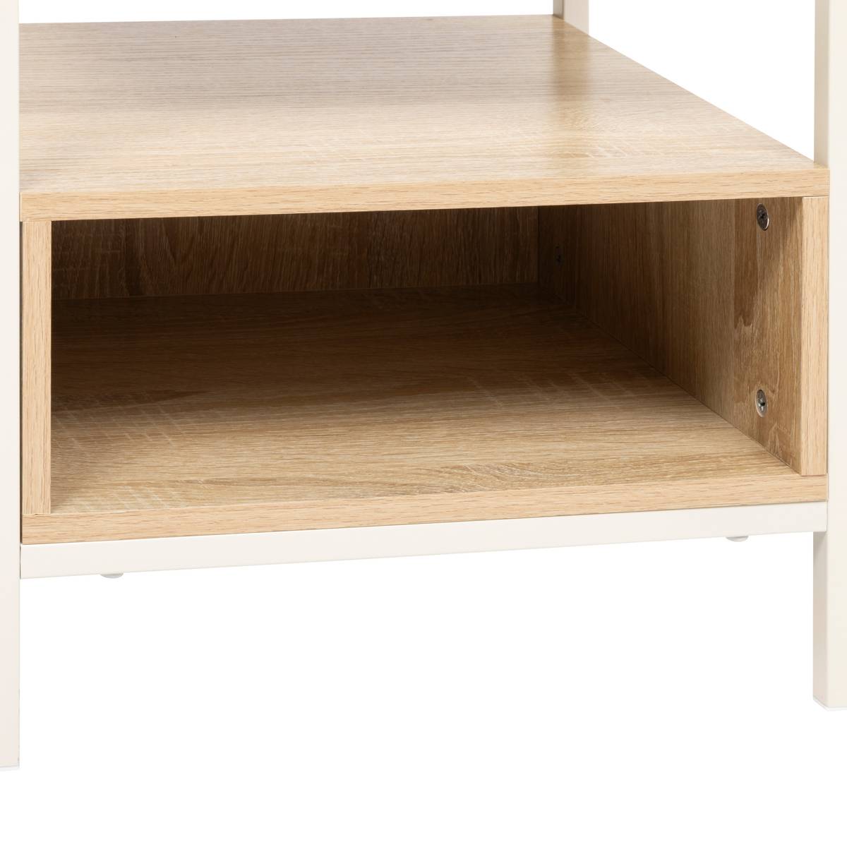Chevet 1 tablette et 1 niche Curvy L. 40 x P. 30 x H. 50 cm beige