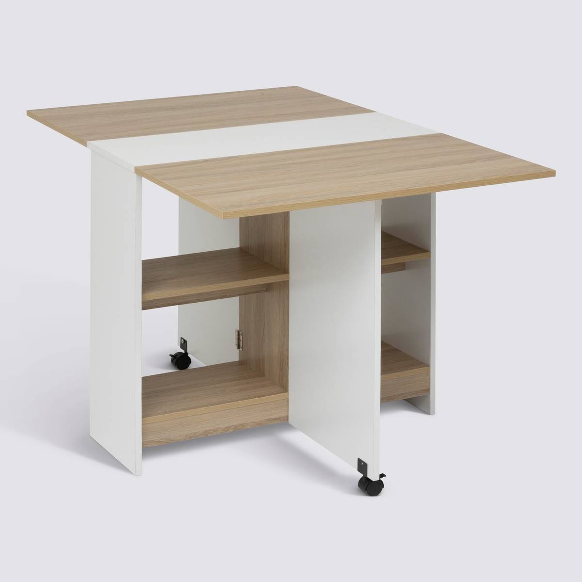 Table pliante Eat Up 4 places blanc et bois