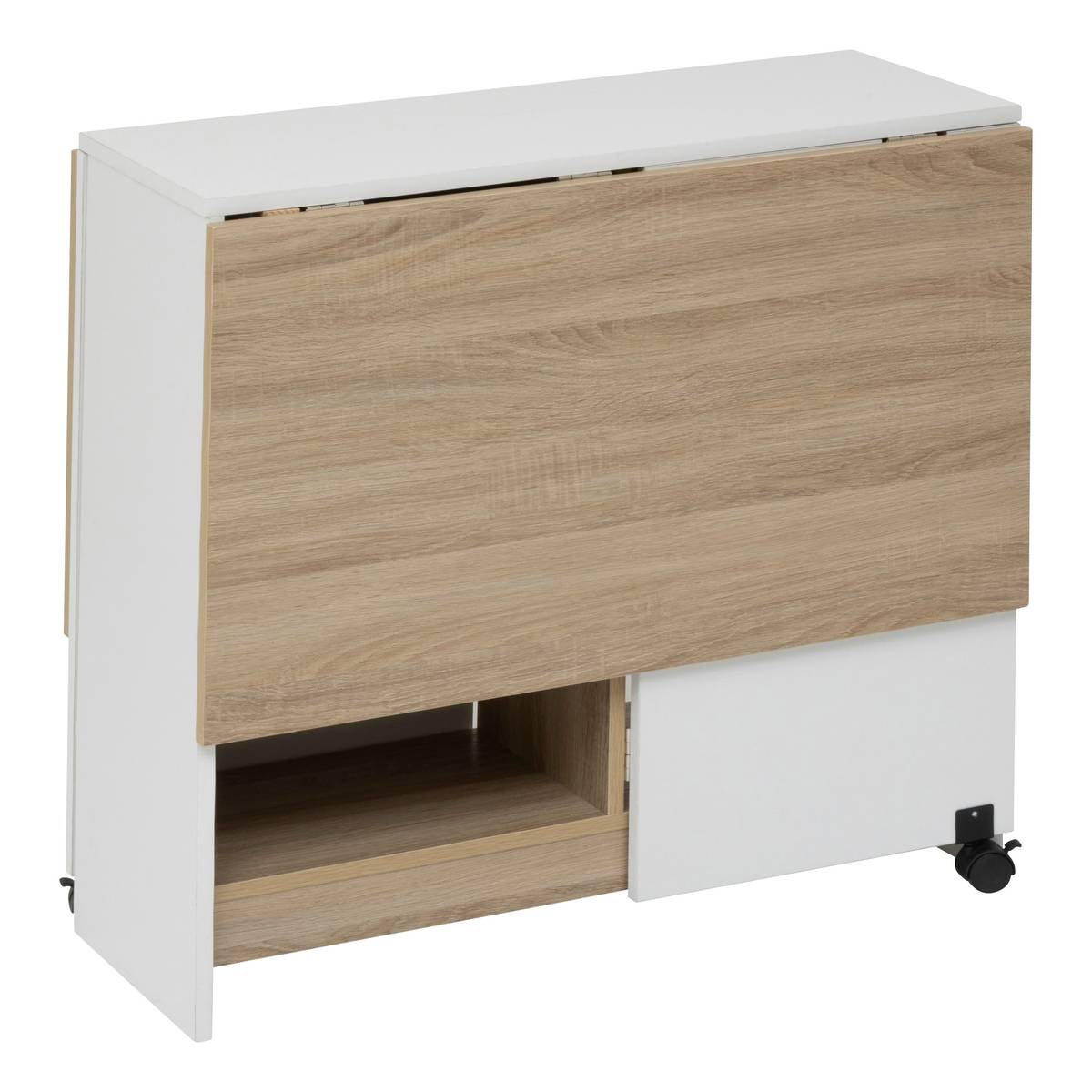 Table pliante Eat Up 4 places blanc et bois