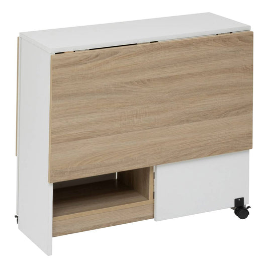 Table pliante Eat Up 4 places blanc et bois