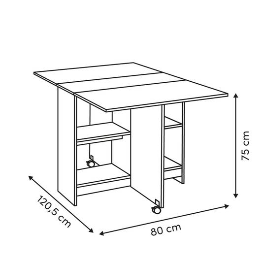 Table pliante Eat Up 4 places blanc et bois