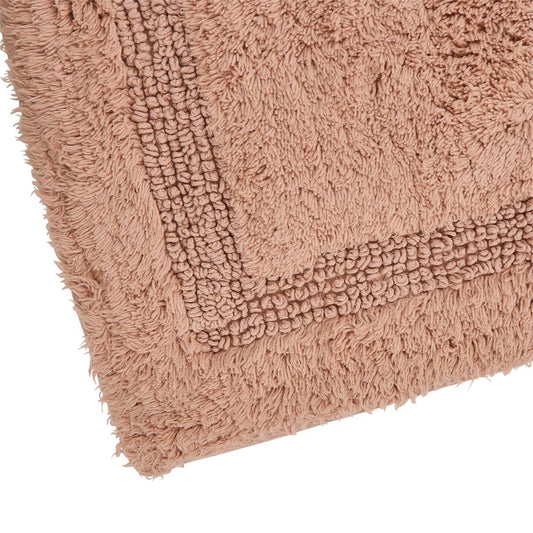 Tapis de salle de bain Fluffy Colorama 75 x 50 cm coton rose blush
