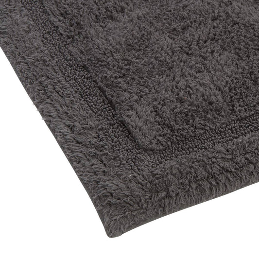 Tapis de salle de bain Fluffy Colorama 75 x 50 cm coton gris béton