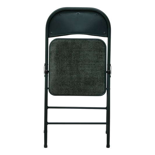Chaise pliante Flexy + 46,5 x 46,5 x 79,5 cm métal et velours vert kaki
