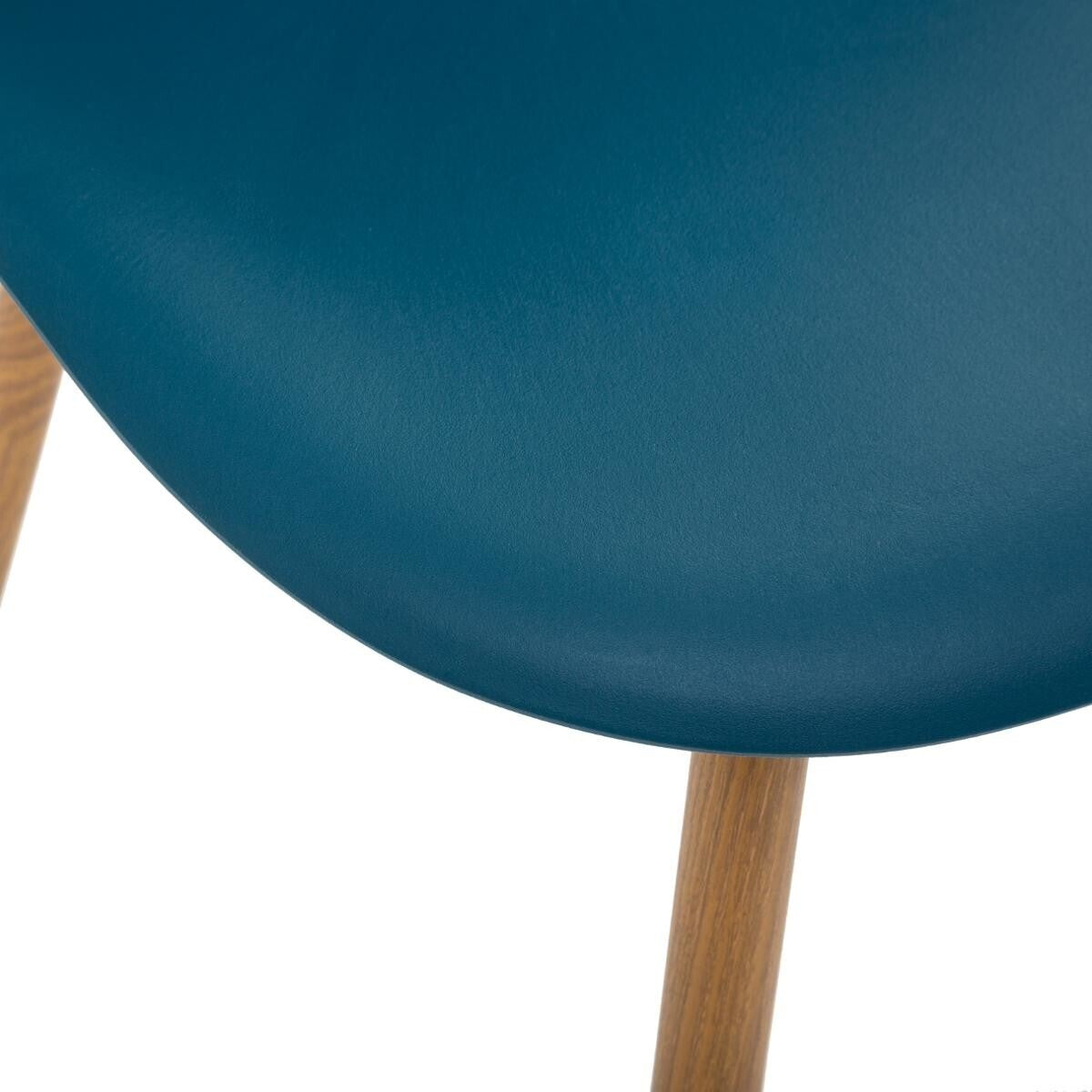 Chaise Taho polypropylène bleu navy pieds façon chêne