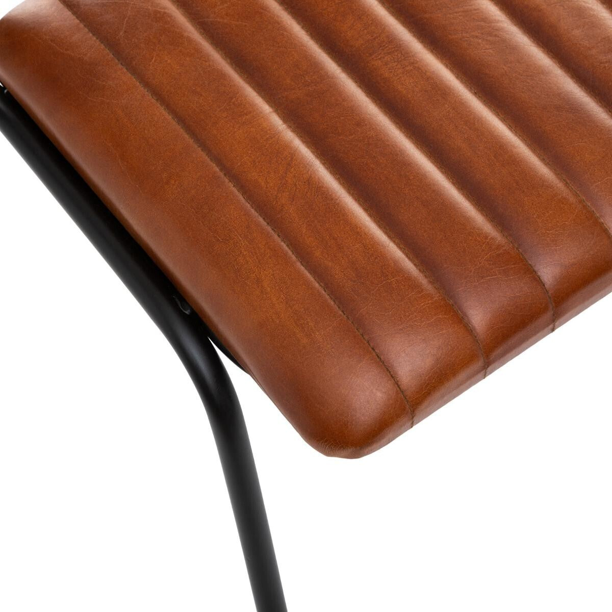 Chaise Dario cuir cognac